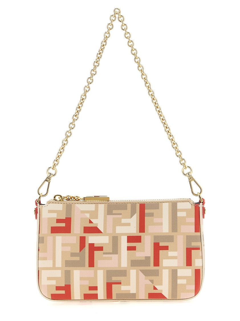 Fendi Iconic Ff Pattern Fabric Pouch With Gold-Tone Accents
