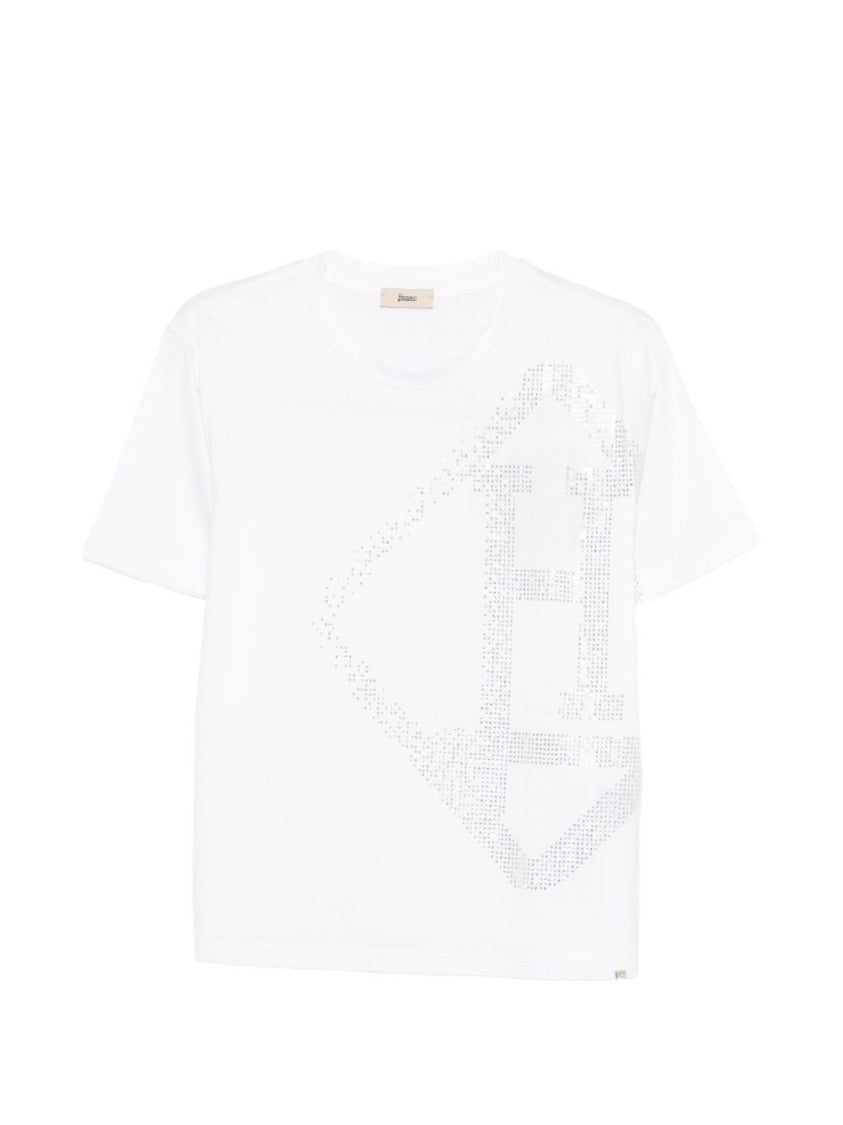 Herno White Stud Detail T-Shirt