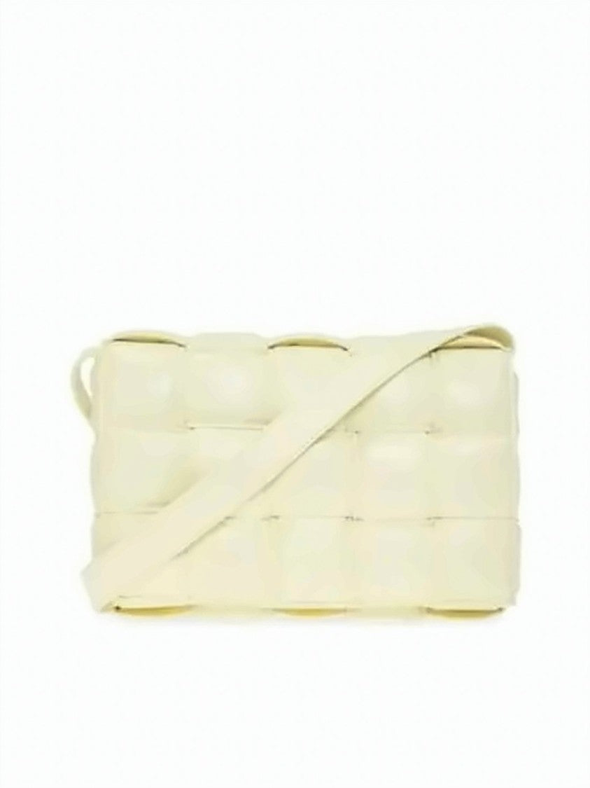 Bottega Veneta Rectangular White Lambskin Crossbody Bag