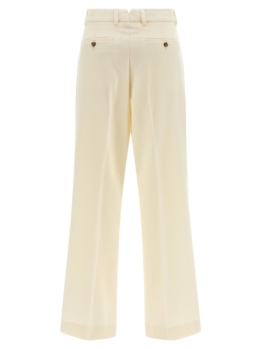 Ami Straight-Leg Wool Trousers With Stretched Pleat Detail