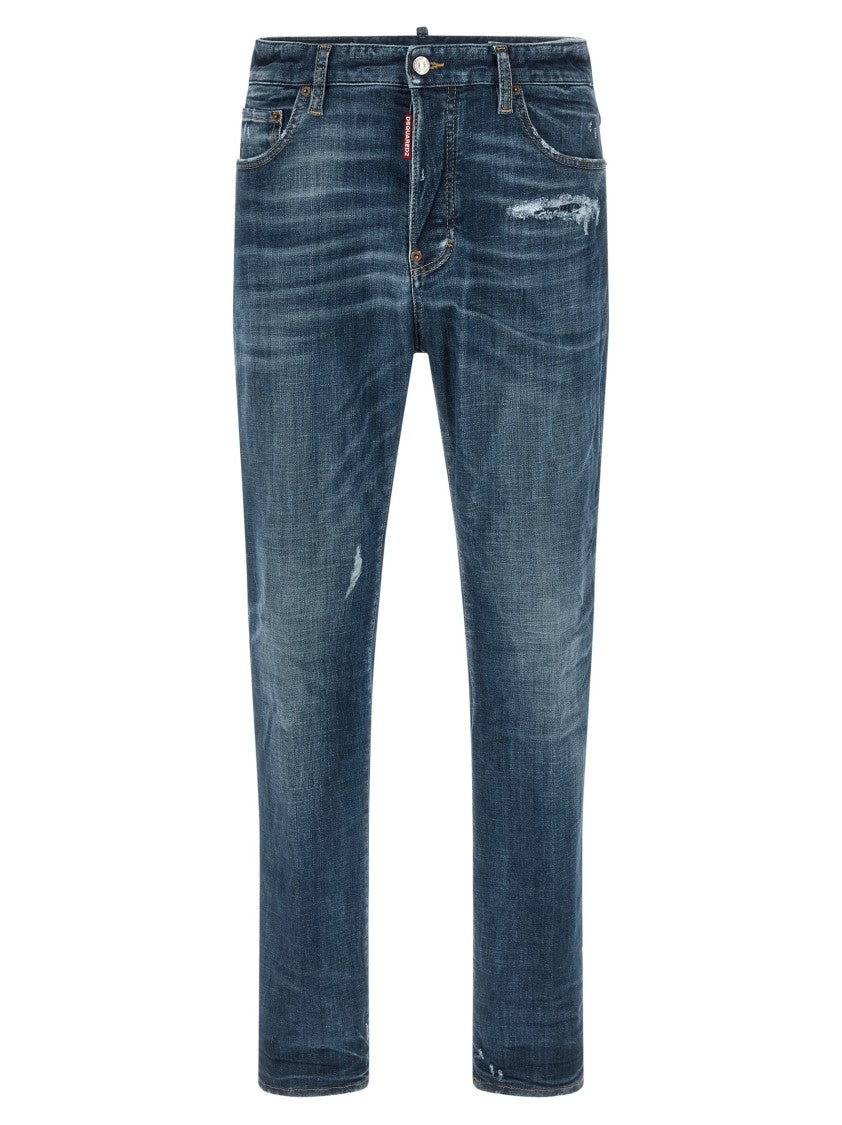 Dsquared2 Used-Effect Stonewashed Stretch Denim Jeans