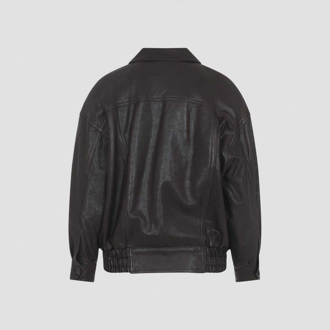Saint Laurent Lamb Leather Jacket With Classic Collar