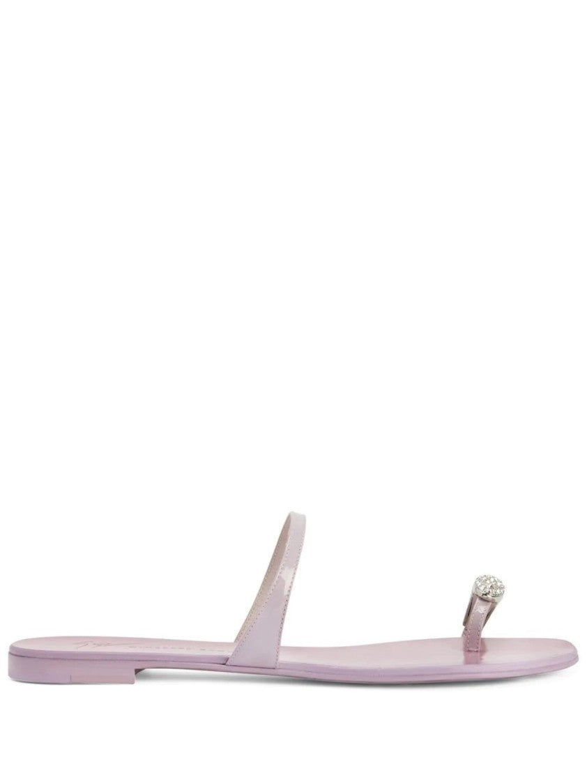 Giuseppe Zanotti Purple Nuvo Roll 10 Minimalist Embellished Leather Sandals