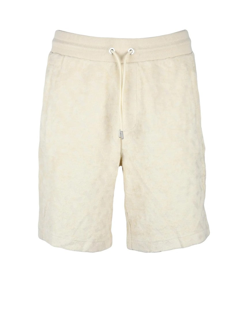 Boss White Cotton Terry Cloth Shorts