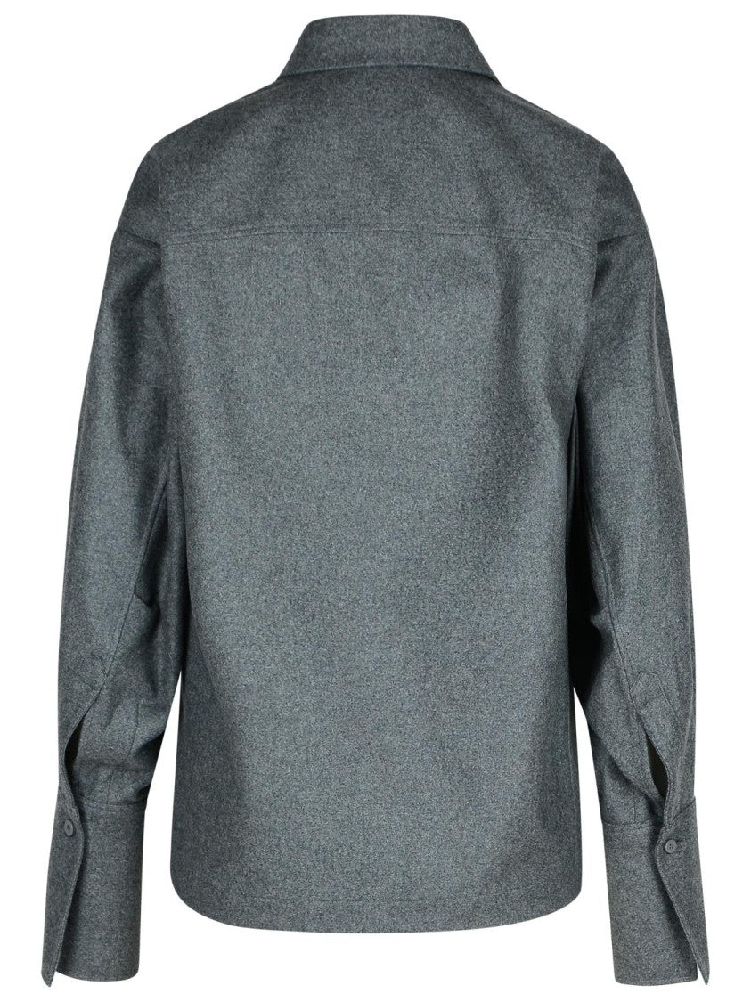 The Attico Eliza' Grey Wool Blend Shirt