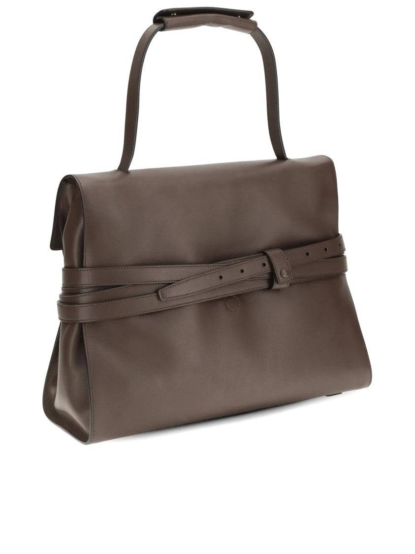 Moschino Structured Nappa Leather Handbag With Padded Handle