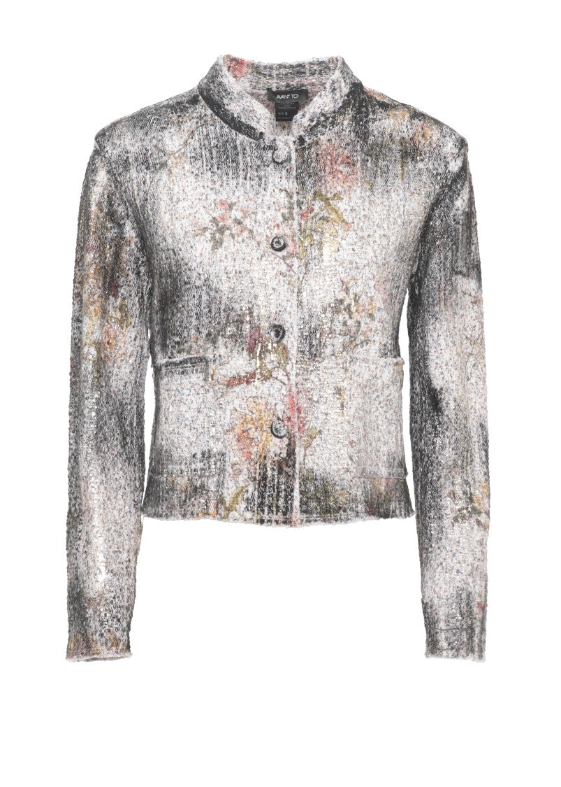 Avant Toi Multicolor Floral Pattern Cotton Blazer