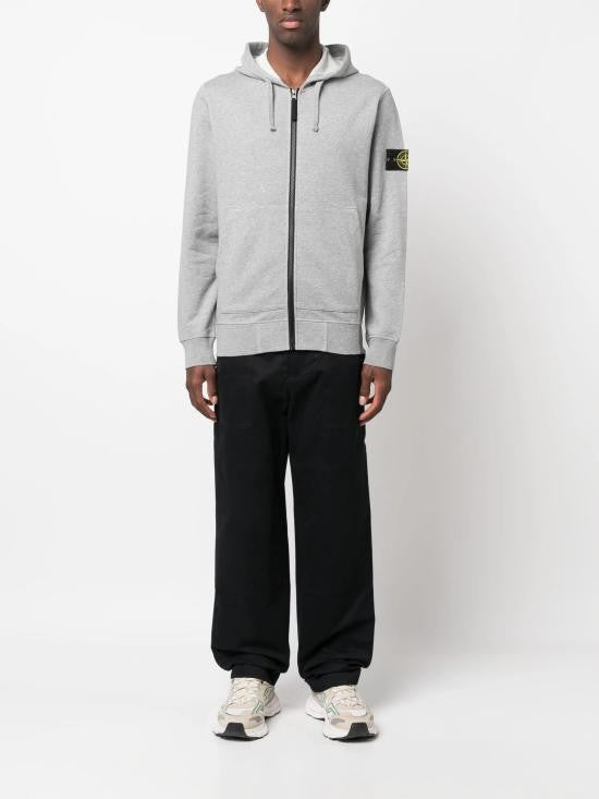 Stone Island Organic Cotton Fleece Zip-Up Hoodie