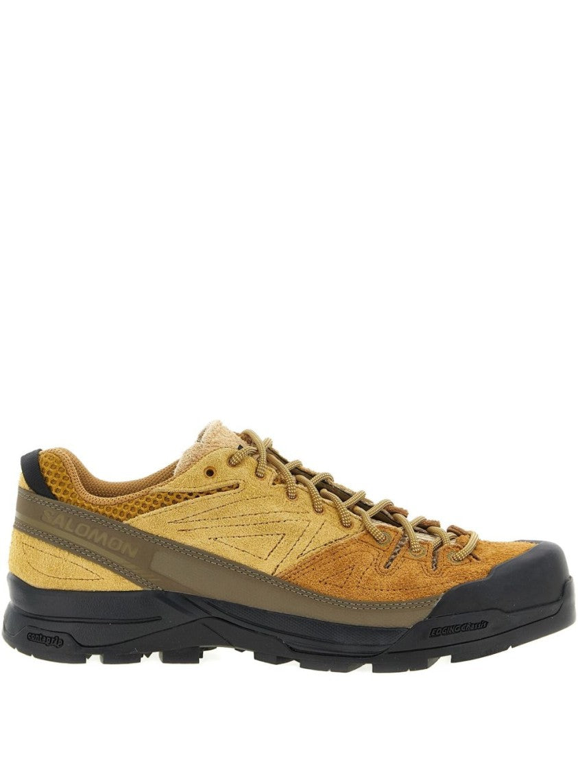Salomon Mustard Suede X-Alp Sneakers With Rubber Protection