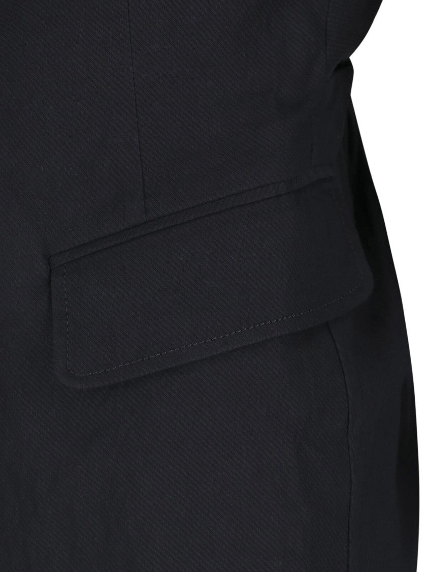 Uma Wang Black Asymmetrical Single-Breasted Linen Blazer
