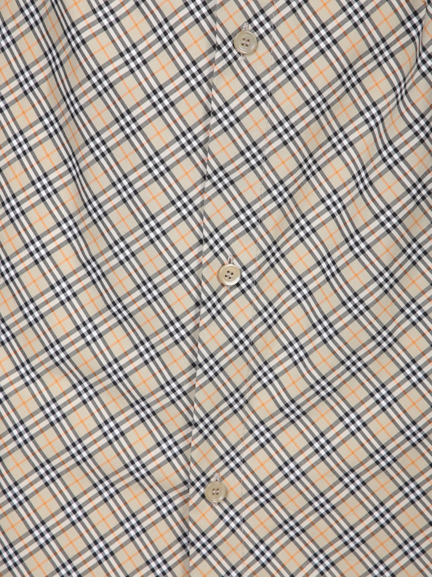 Burberry Beige Mini Check Print Dresses