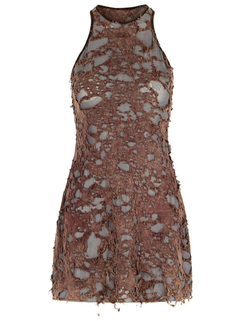 Diesel Mini Dress With Distressed Textures