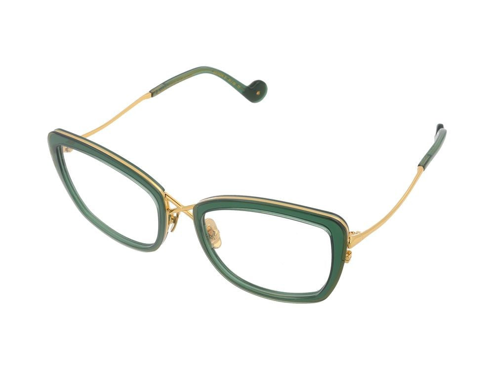 Anna-Karin Karlsson Bold Oversized Translucent Jade Green Square Eyeglasses