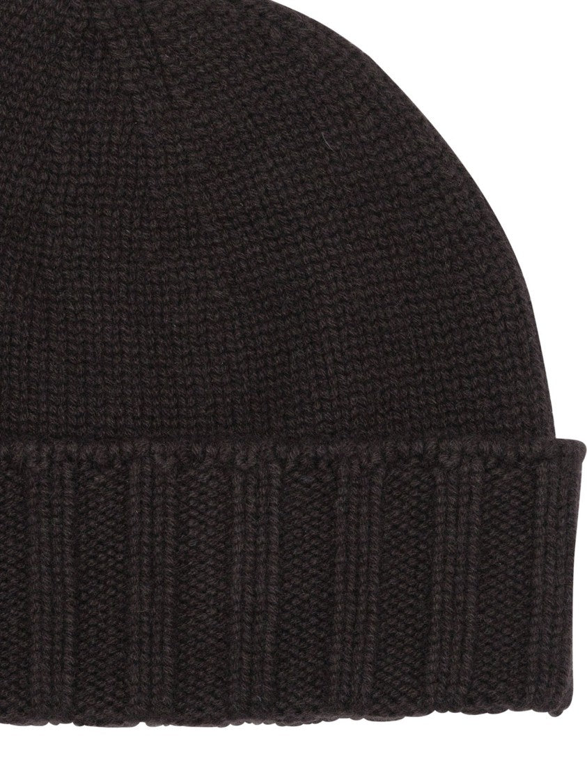 Drumohr Ribbed Cashmere Hat With Fold-Over Brim