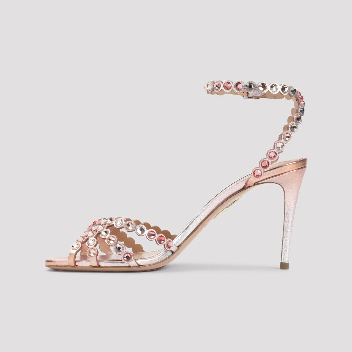 Aquazzura Leather Strass Sandals 9Cm