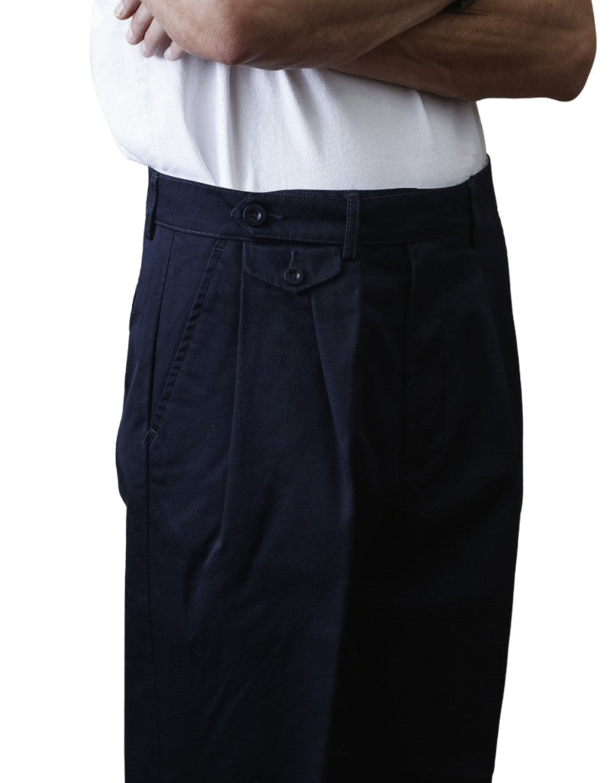 East Harbour Surplus Gurka-Inspired Navy Trousers With Pleated Detail