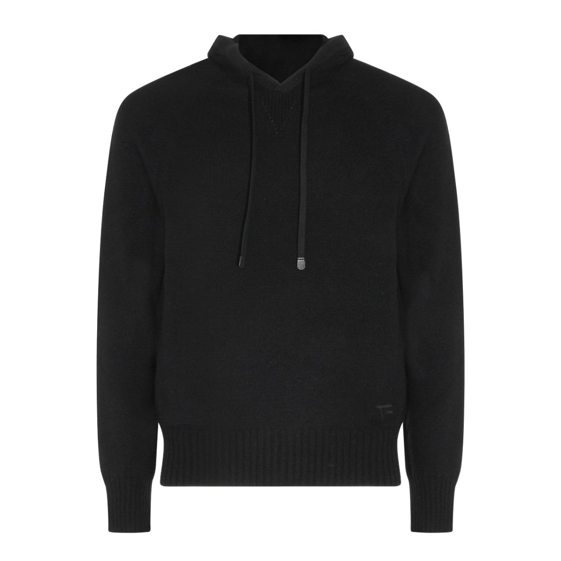 Tom Ford Hooded Black Sweater With Ribbed Cuffs