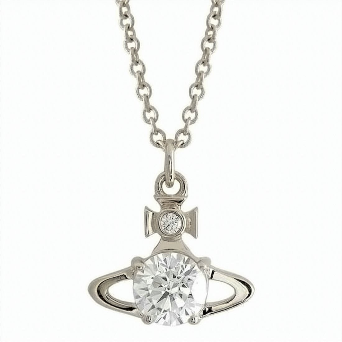 Vivienne Westwood Stylized Planet Pendant Necklace With Cubic Zirconia