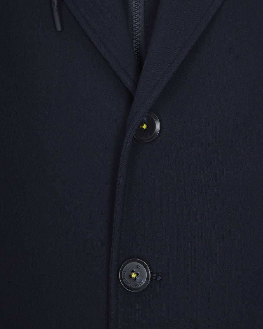 Manuel Ritz Blue Wool Blend Coat