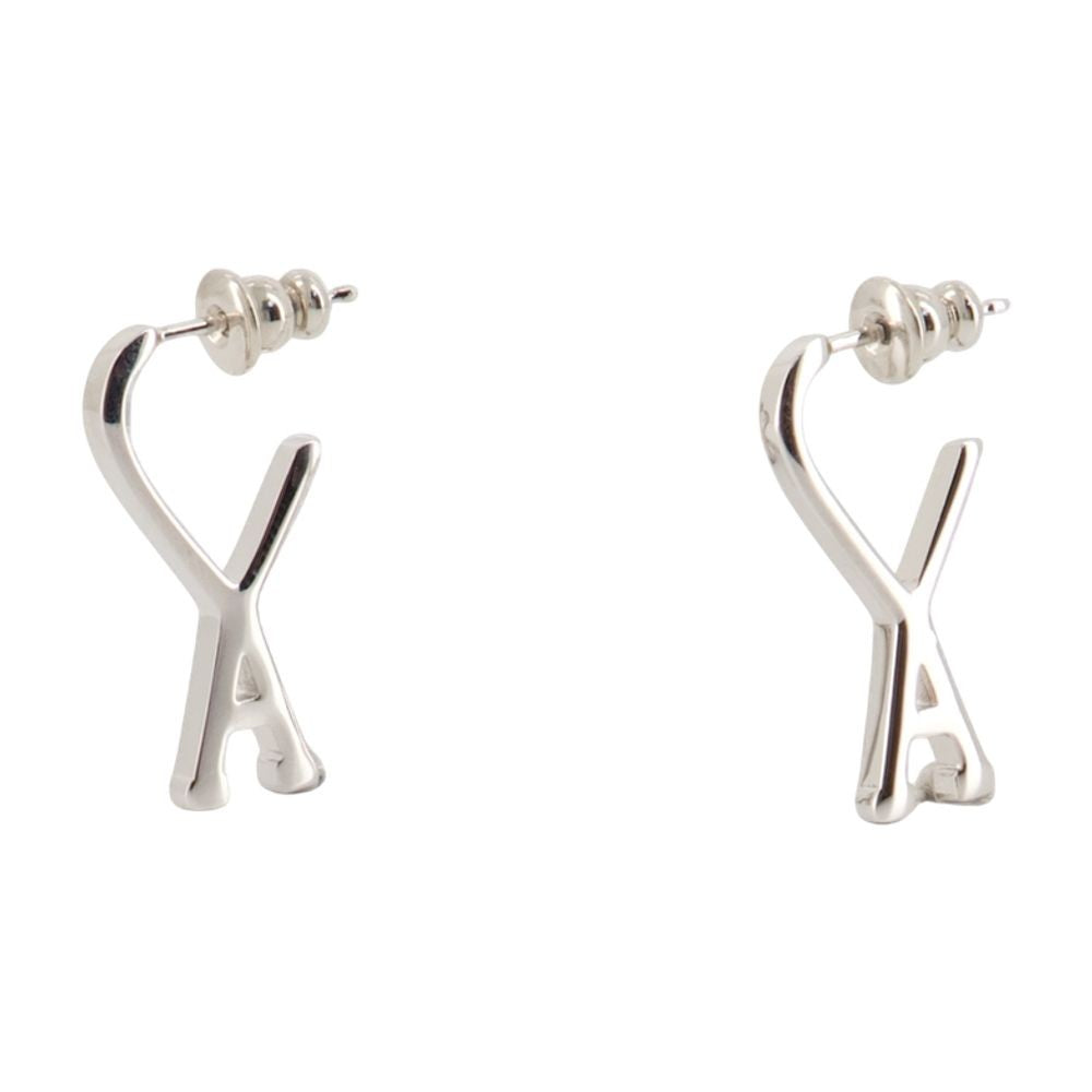 Ami Silver-Tone Metal Earrings With Architectural 'X'
