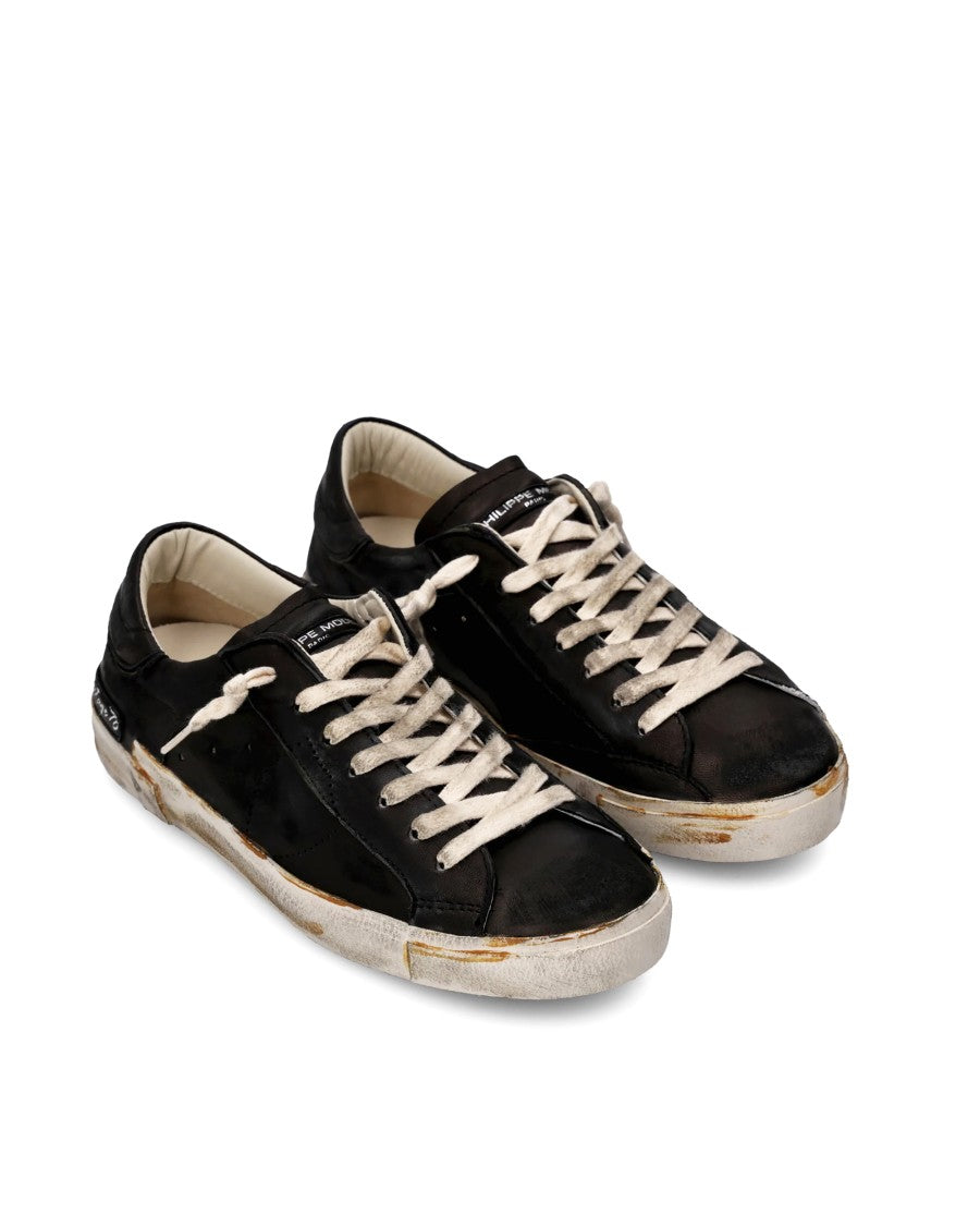 Philippe Model Prsx Low Man Vintage Noir Sneakers