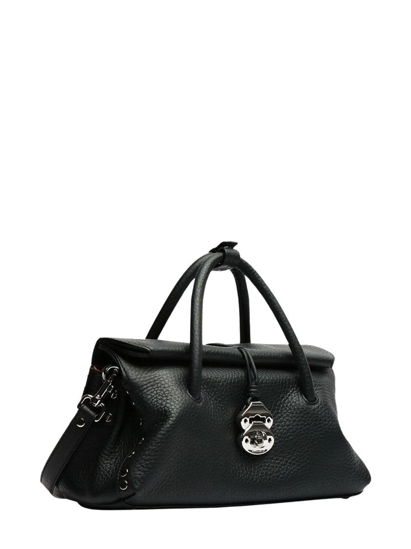 Zanellato Textured Leather Tote Bag With Silver-Tone Clasp