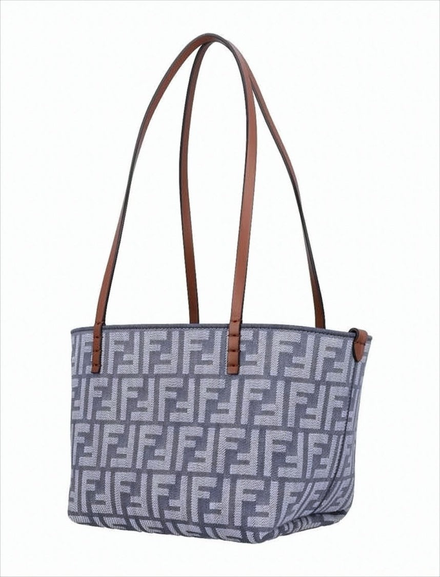 Fendi Geometric Pattern Shoulder Bag With Leather Straps
