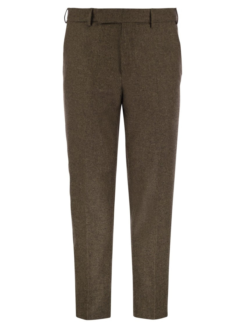 Pt Torino Rebel - Wool And Silk Flannel Trousers