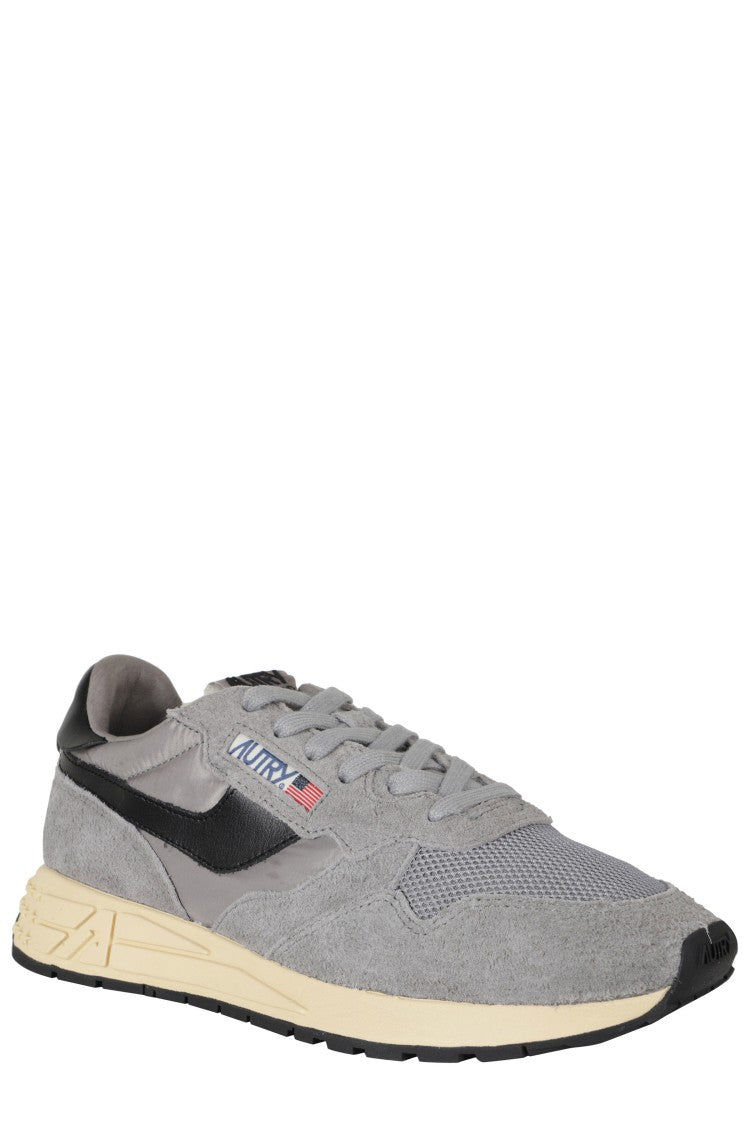 Autry Gray Reelwind Low Leather Accents Nylon Sneakers