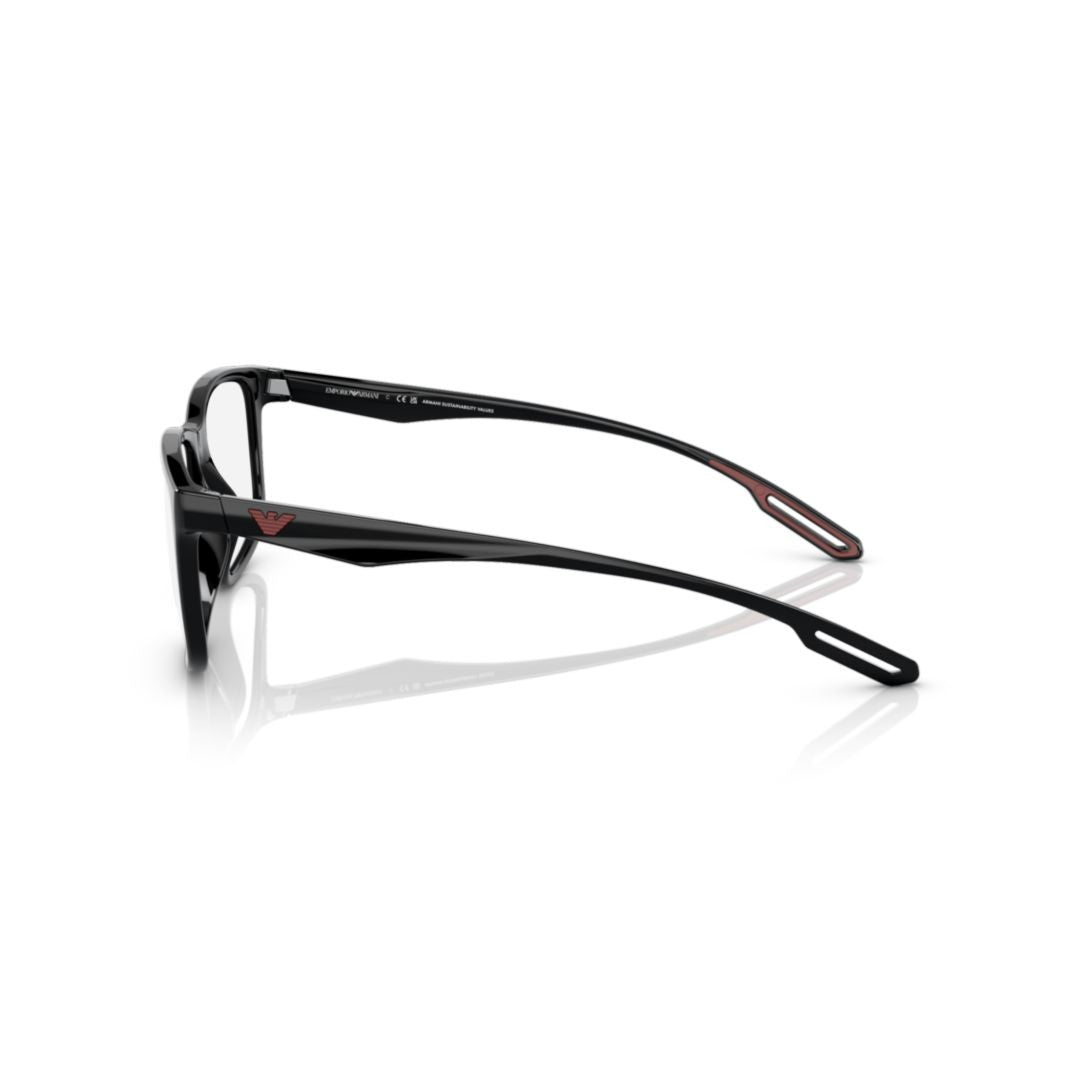Emporio Armani 3209U Vista Rectangular Eyeglasses With Glossy Black Frame