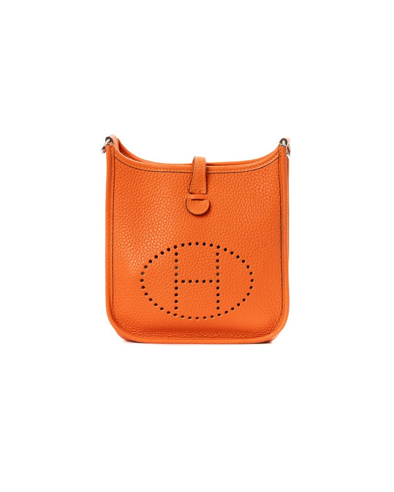 Hermès Orange Poppy Togo Sac Evelyne 16 Shoulder Bag