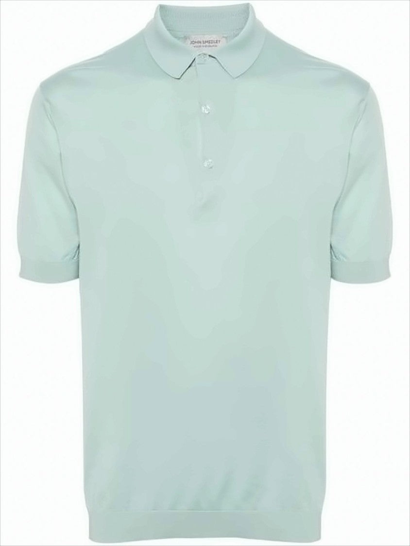 John Smedley Short-Sleeved Polo Shirt With Classic Collar And Ribbed Cuffs
