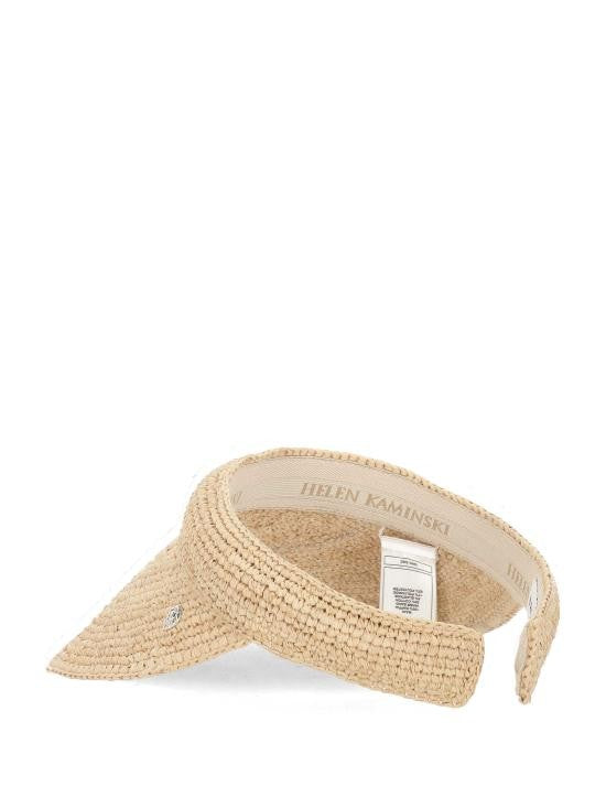 Helen Kaminski Woven Raffia Sun Visor With Curved Brim