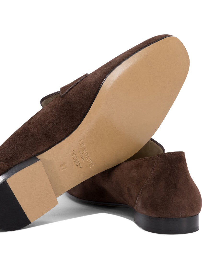 Le Monde Béryl Brown Suede Loafers With Silhouette