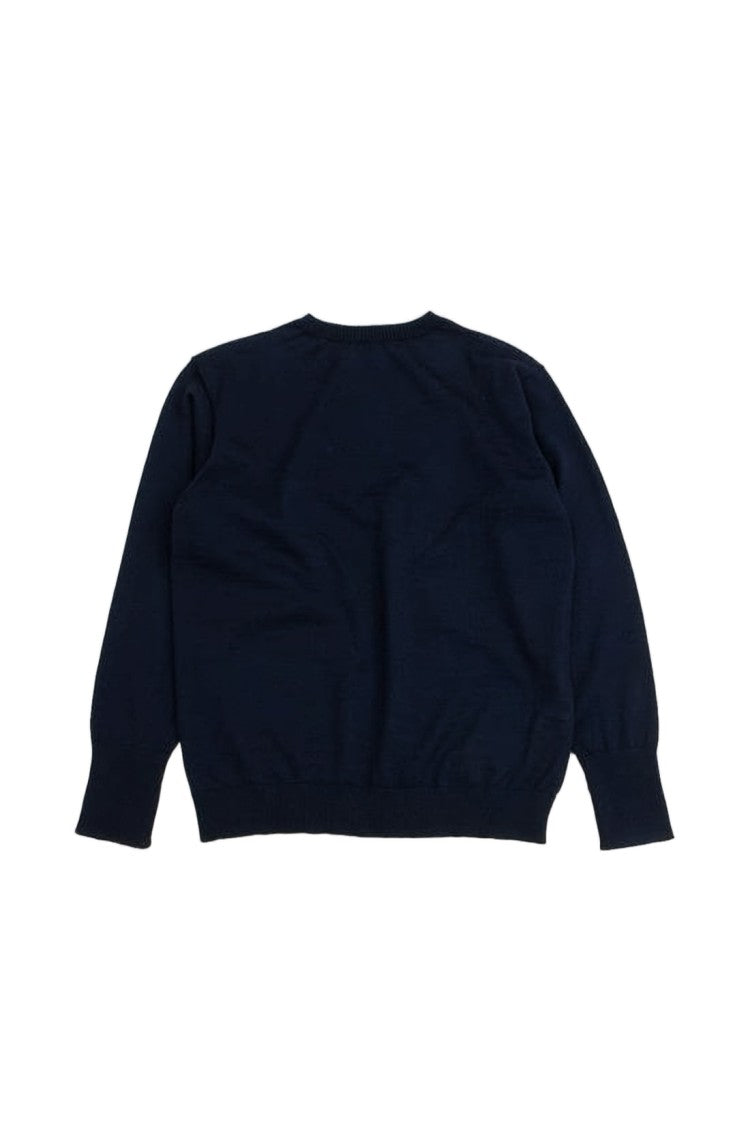 Andersen-Andersen Crewneck Sweater In Deep Navy Merino Wool