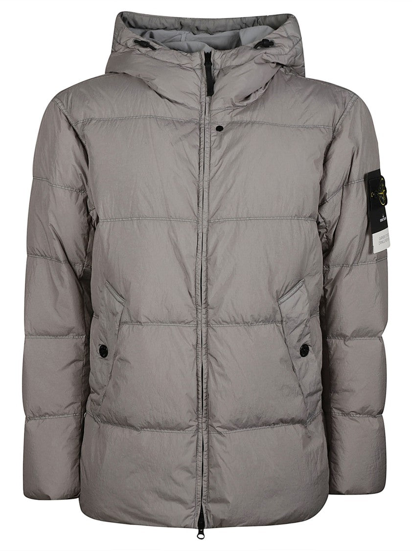 Stone Island Rds Quilted Grey Hooded Down Jacket