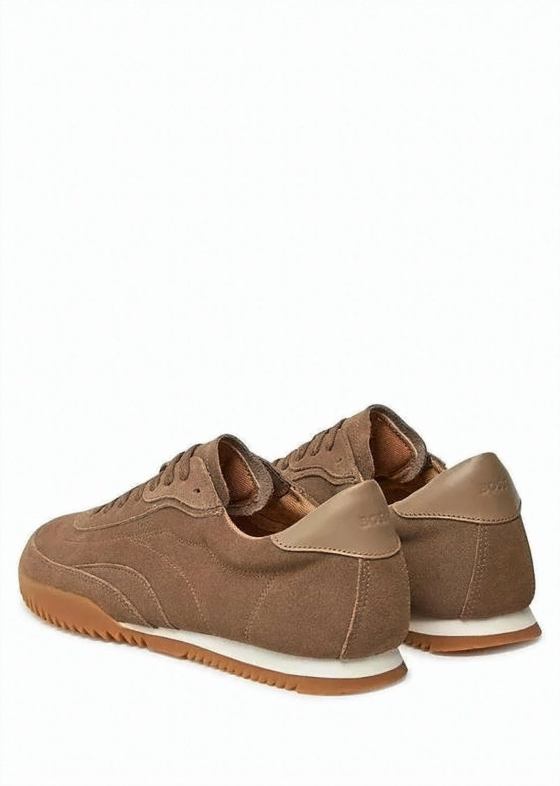 Hugo Boss Suede-Finish Brown Cowhide Sneakers