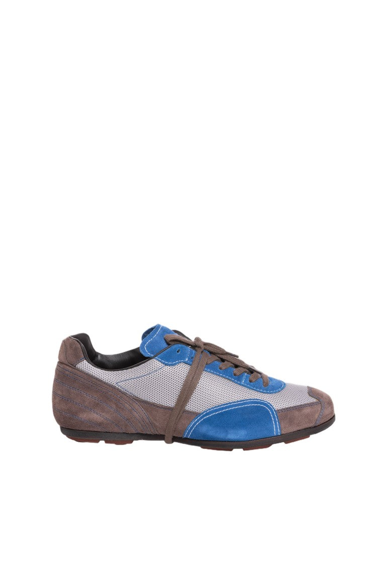 Pantofola D'oro Blue Mesh Suede Hand-Stitched Rubber Shoes