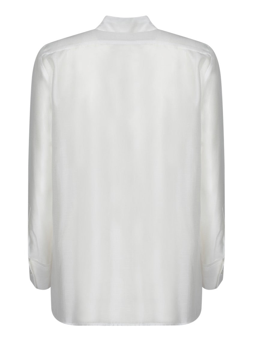 Blanca Vita Long Sleeve Cotton Muslin Shirt With Italian Collar