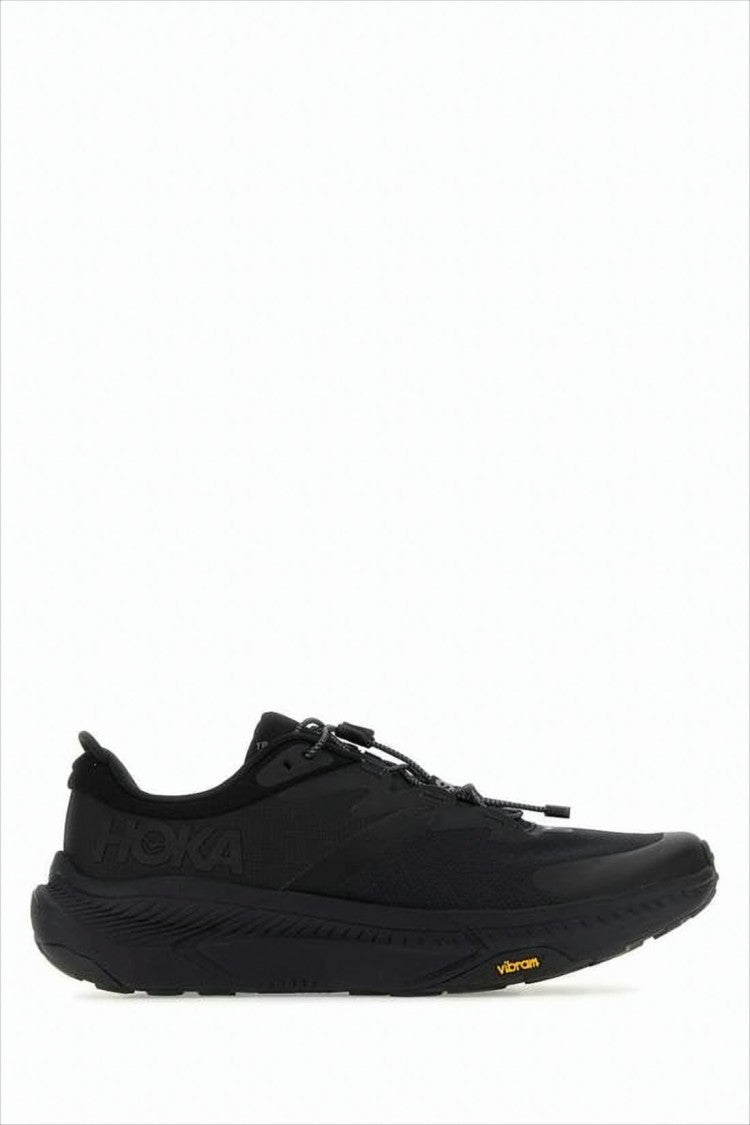 Hoka Low-Profile Black Mesh Sneakers With Rubber Sole