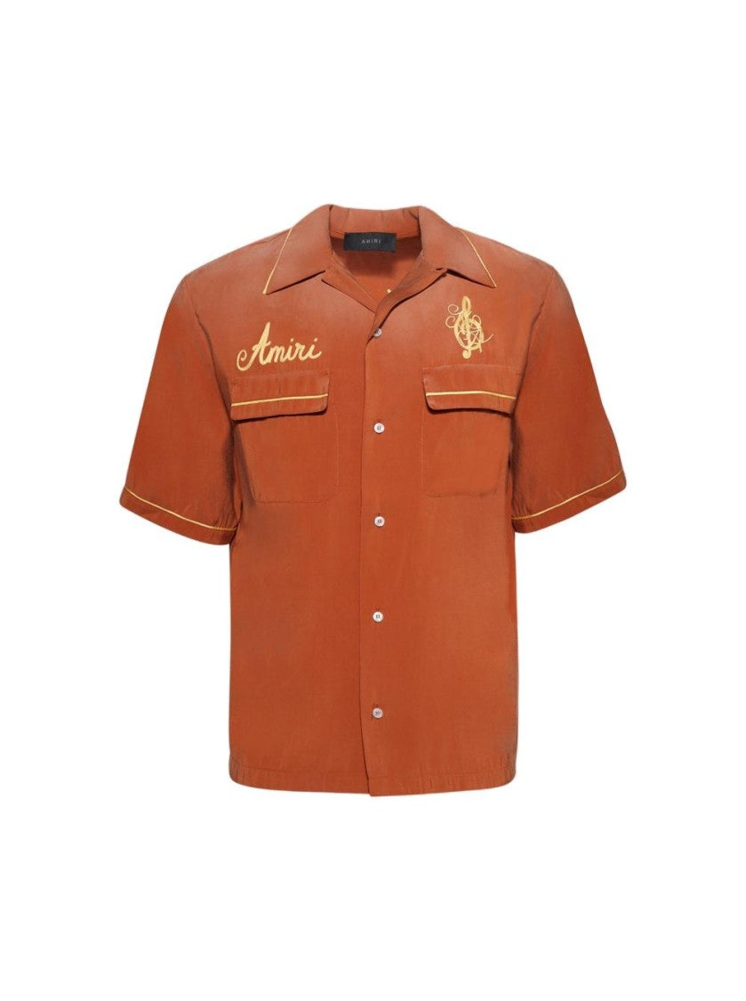 Amiri Saturday Night Camp Shirt Burnt Orange