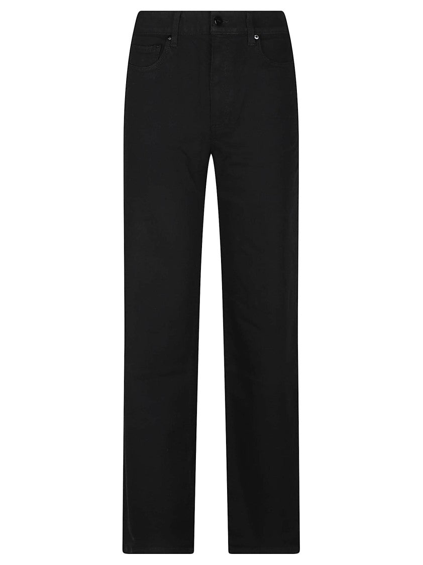 Paige Anessa Black Mid-Rise Straight-Leg Jeans