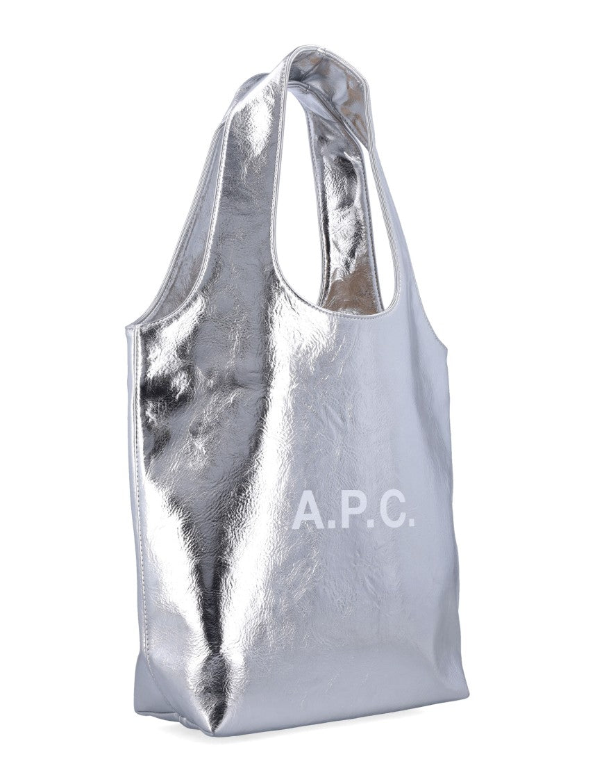 A.P.C. Compact Metallic Recycled Leather Tote With Internal Pocket