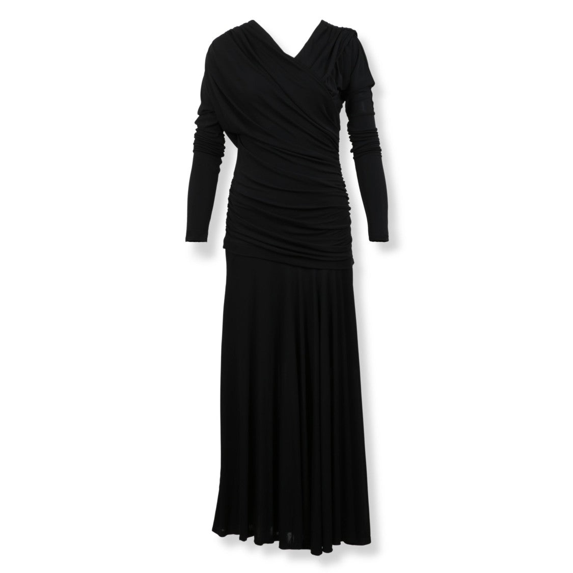 Ganni Draped V-Neck Maxi Dress