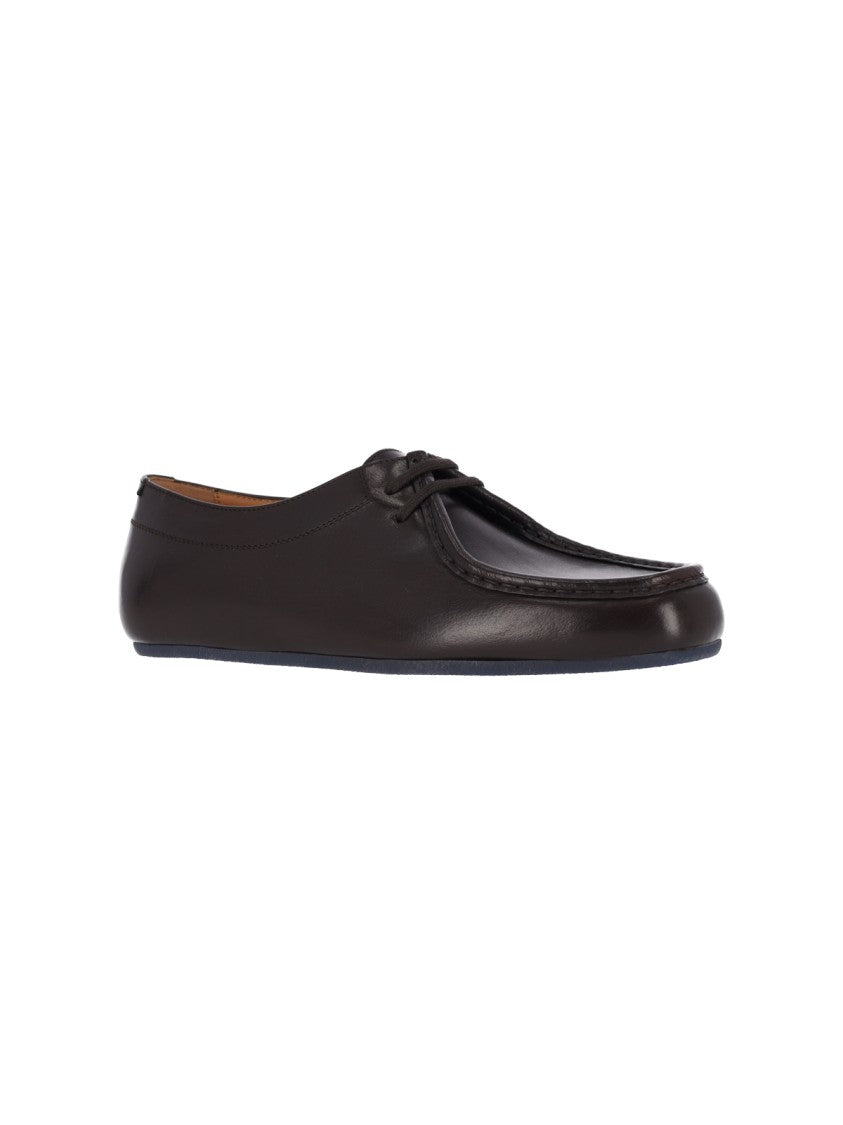 Jil Sander Brown Hood Calfskin Flat Shoes