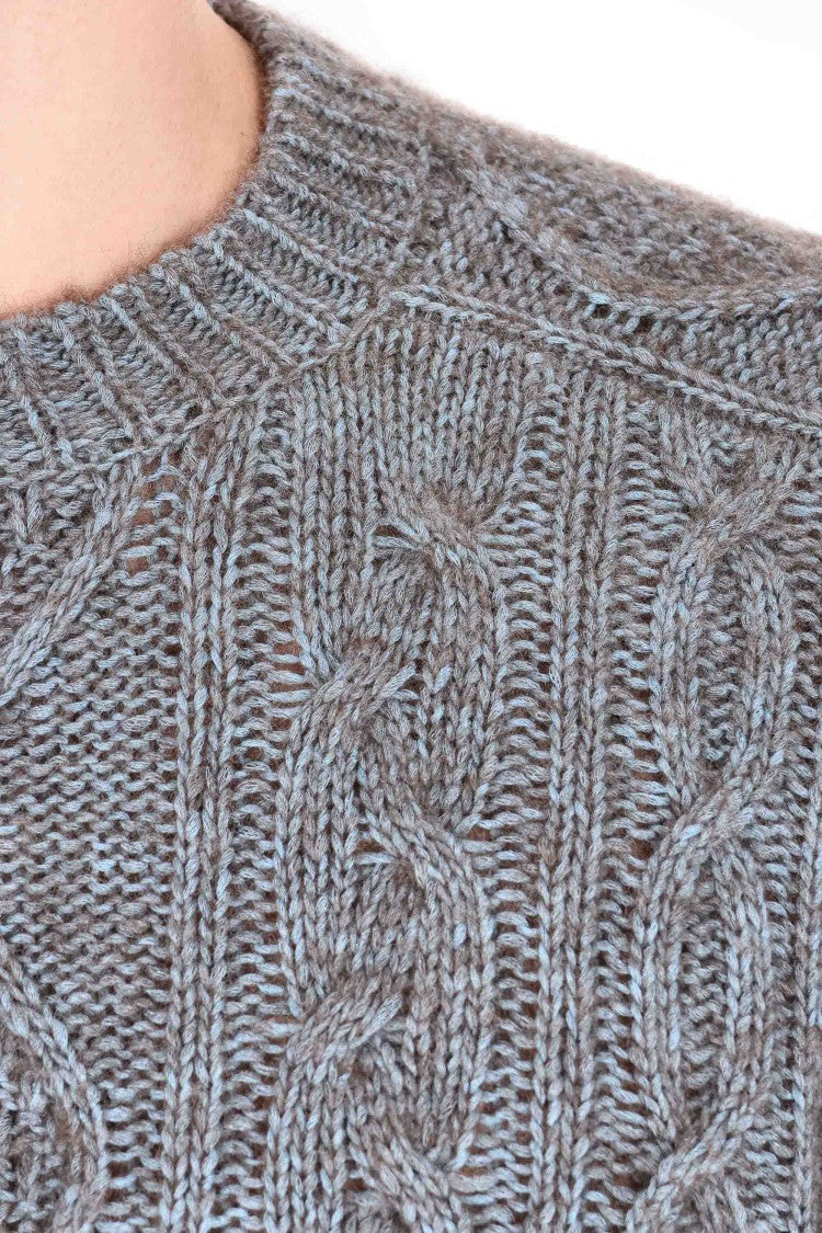 Herno Vanisee Cotton-Yak-Wool Cable Crewneck Sweater