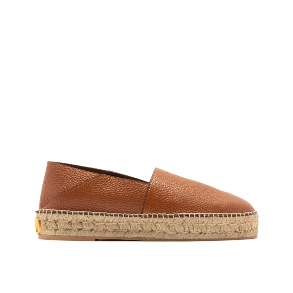 Valentino Logo-Plaque Leather Espadrilles