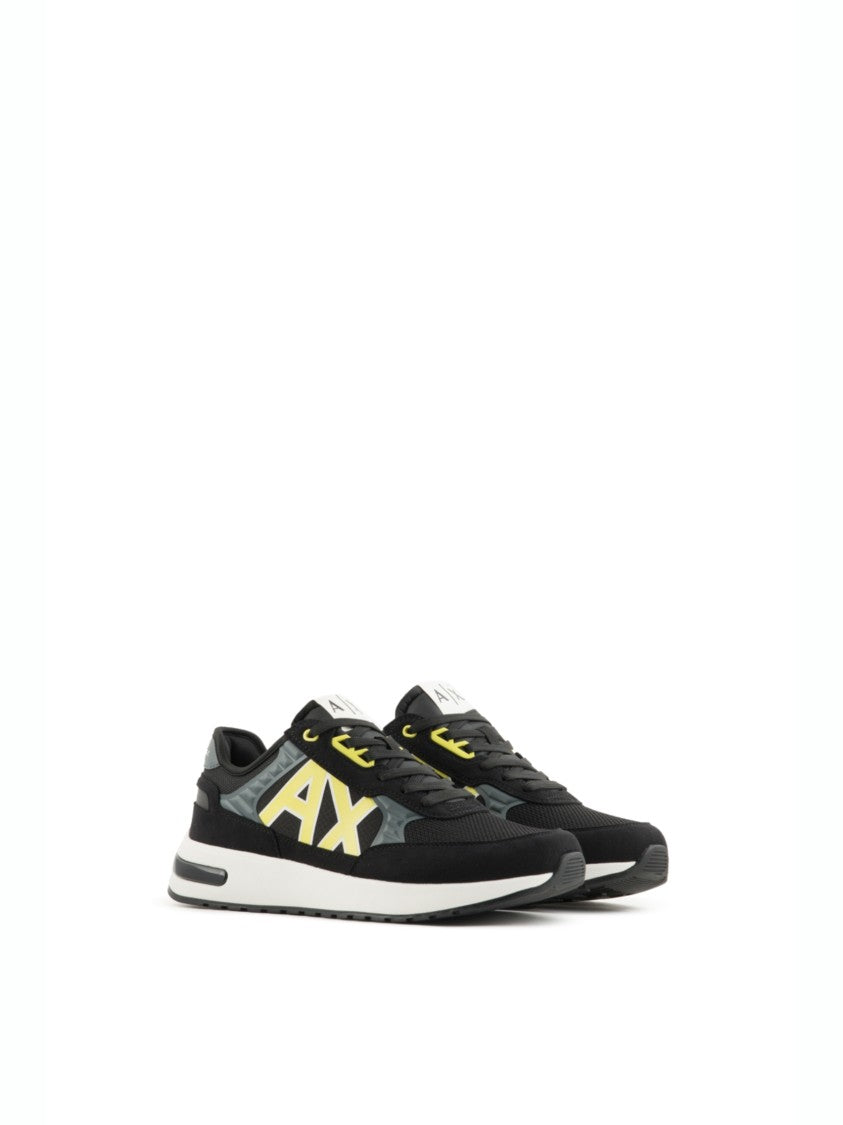 Armani Exchange Xux090 Nylon Sneakers Suede Logo Lettering