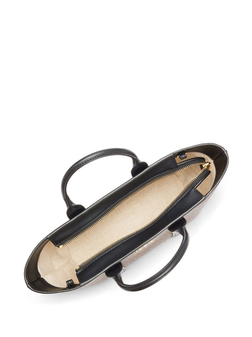 Michael Kors Signature Monogram Tote Bag With Leather Accents