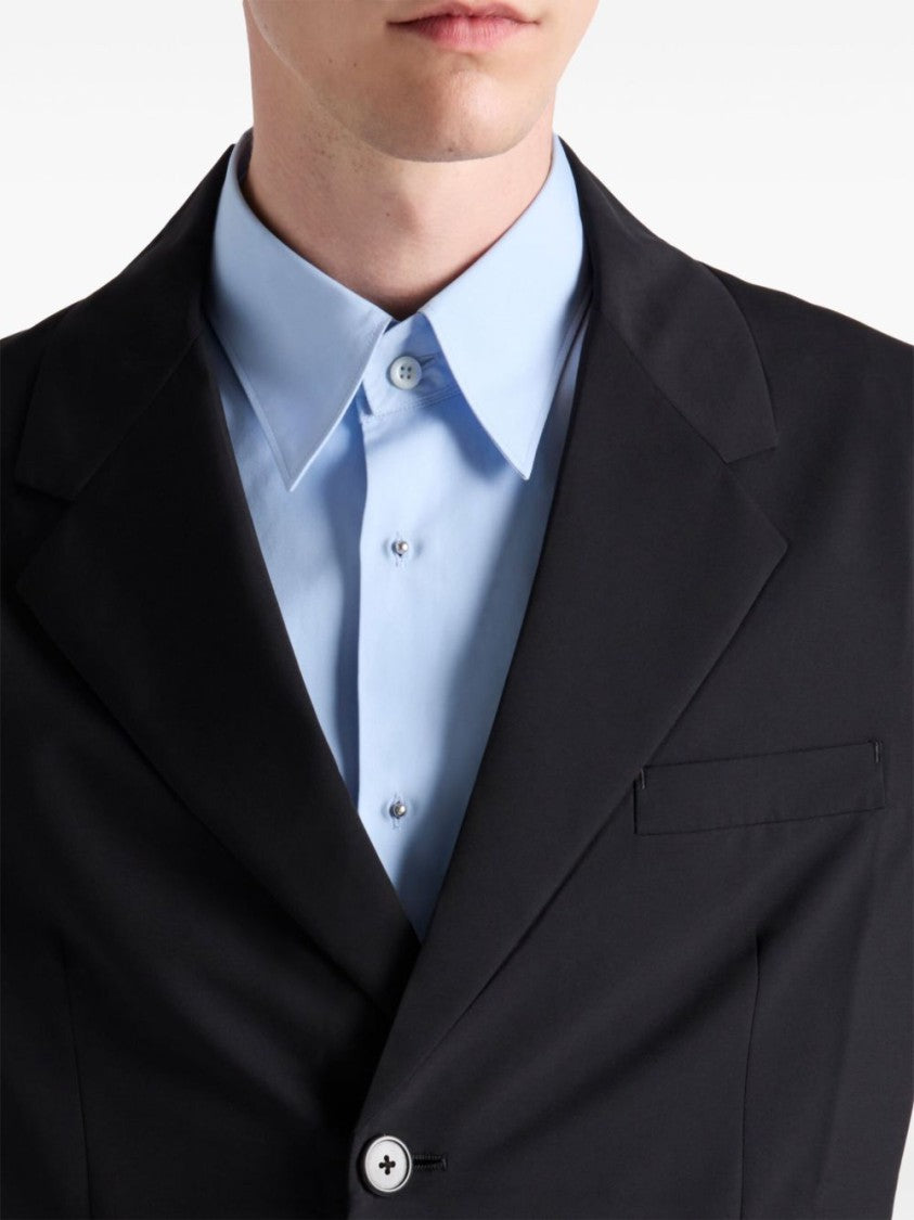 Prada Tailored Black Jacket With Notched Lapel